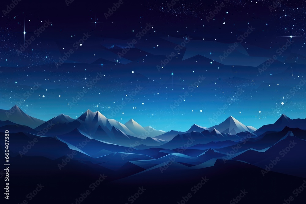 Fototapeta premium Magical nature wallpaper during summer night high in mountains. Generative Ai.