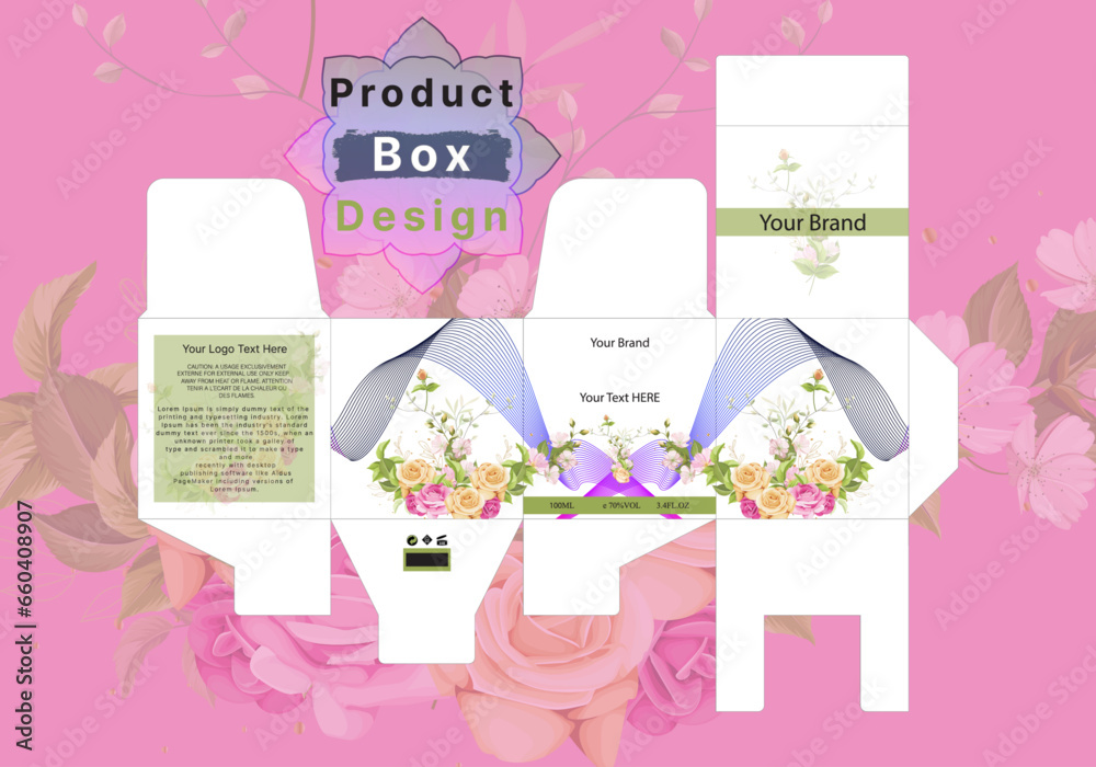 Obraz premium Packaging design, luxury perfume box Illustration vector of luxury products background for perfume vector illustration.