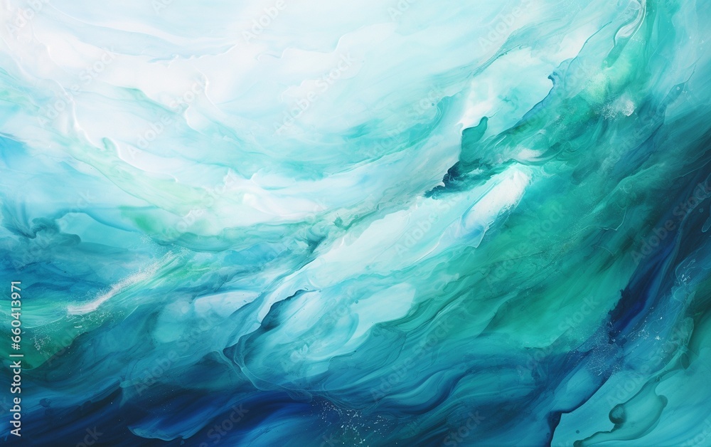 An Ocean Background in Abstract Blue and Green Photo
