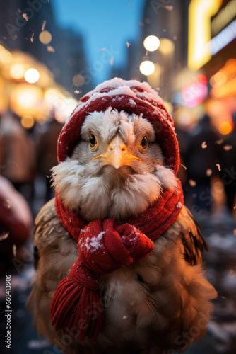 Huhn auf dem Weihnachtsmarkt