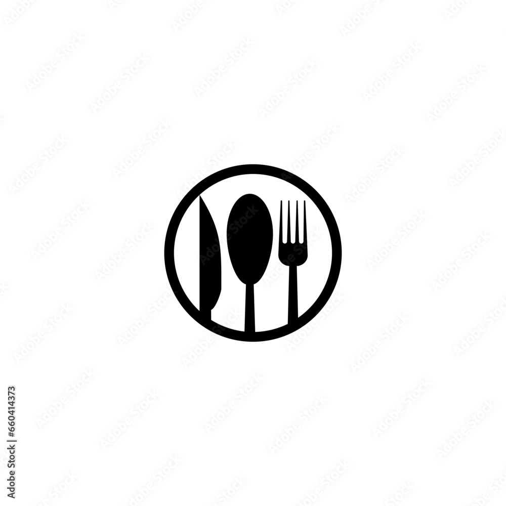 Spoon knife fork icon style sign for mobile concept and web design isolated on white Spoon knife fork icon style sign for mobile concept and web design isolated on white