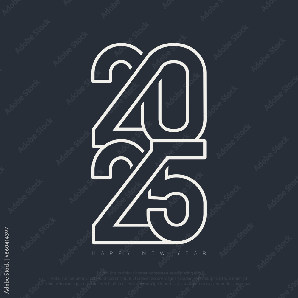 2025 Happy New Year Text Design. 2025 Happy New Year Text Design.