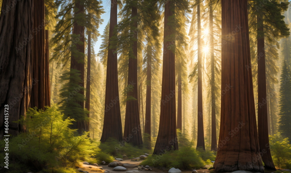 Obraz premium Beautiful rich nature of Sequoia National Park. High resolution, photogenic. cinematic wide angle shot