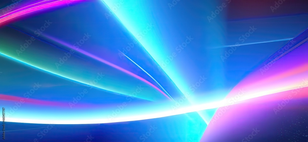 Abstract futuristic background with blurry glowing wave and neon lines