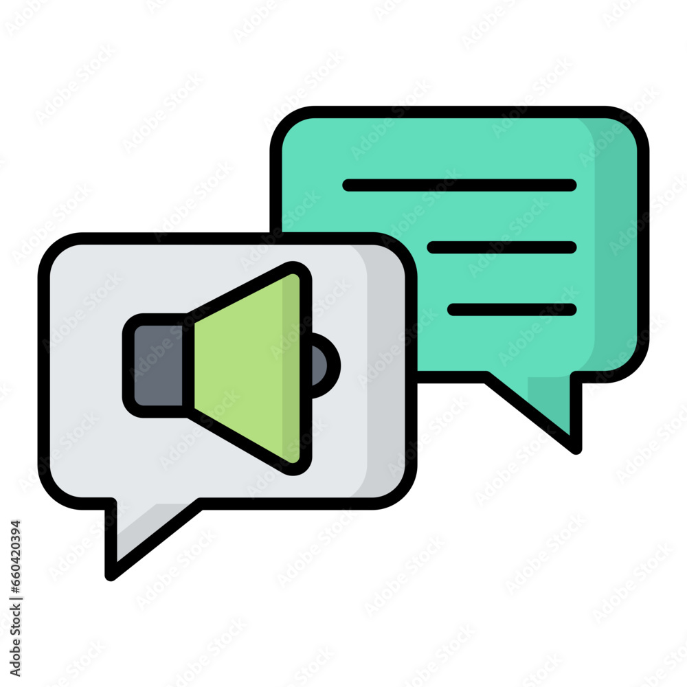 Fototapeta premium SMS Marketing Colored Outline Icon