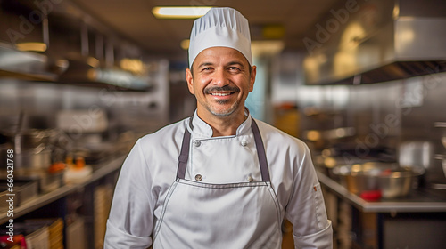 portrait of a smiling chef in a restaurant