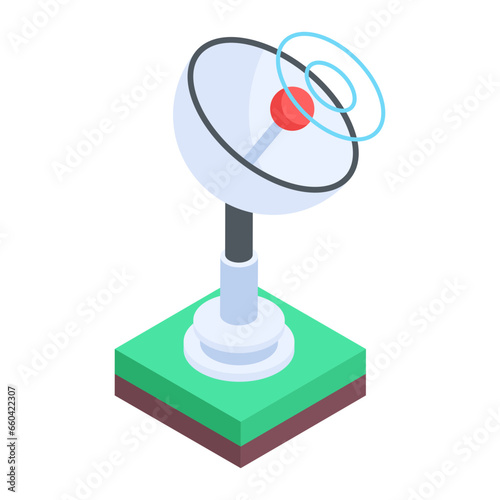 Here’s an isometric icon of parabolic dish 