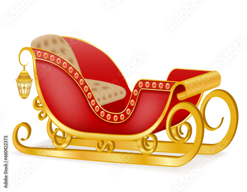 christmas winter santa sleigh vector illustration