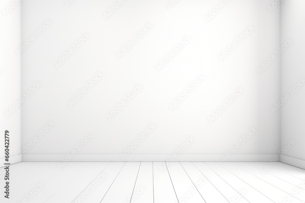 An empty room with white walls and wooden floors