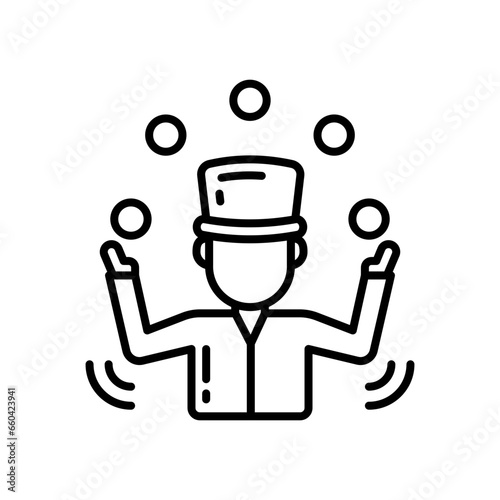 Juggler icon in vector. Illustration
