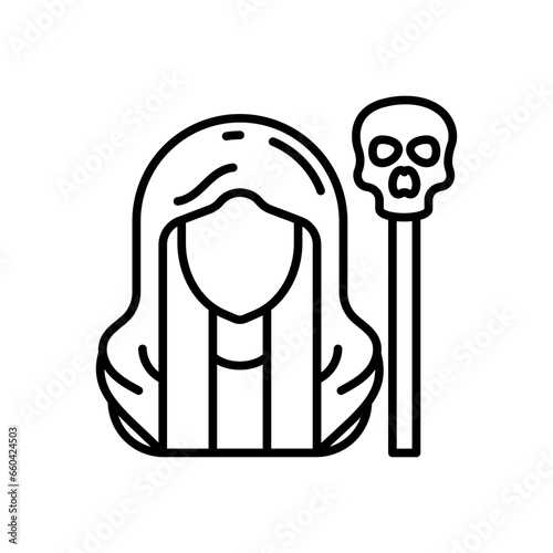 Necromancer icon in vector. Illustration