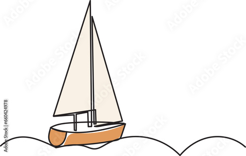 sailboat line drawing, sketch, vector