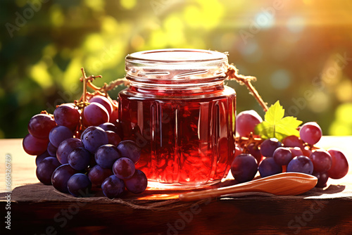 fruits jam on background