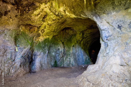 Bat cave in Bran Romania, Carpathian Mountains.