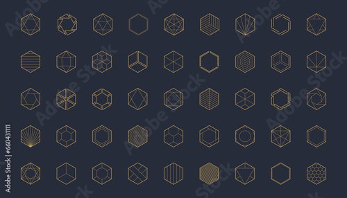 Geometric logo shapes set