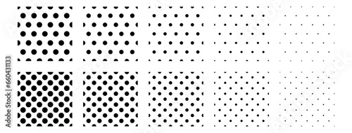 Set polka dots seamless vector pattern. Simplae background for web or print. Abstract surfece.