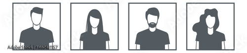 User icon vector. People head avatar illustration. Man and woman face sign for web design or mobile app.