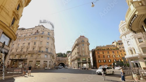 Tunnel Umberto in Rome. Beautiful street in rome. Entrance to the Umberto Tunnel photo