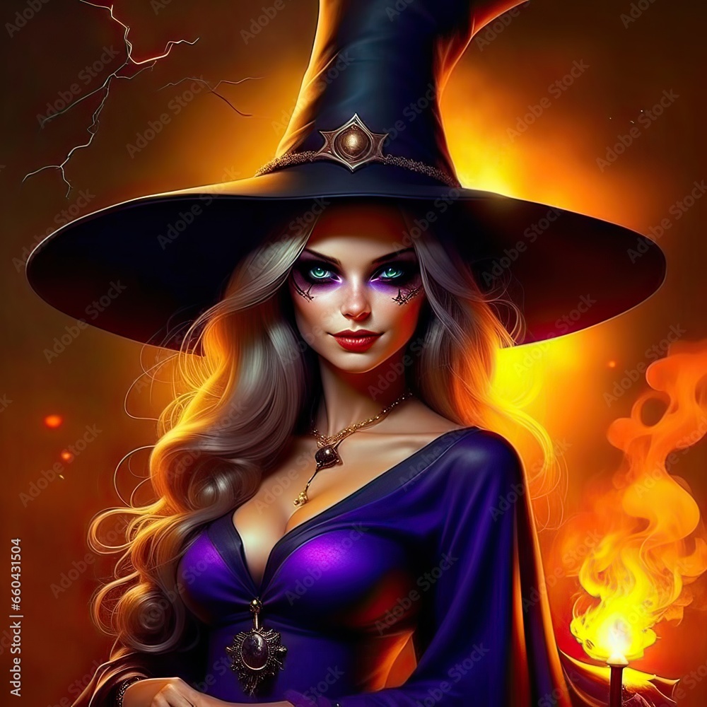beautiful witch in a hat beautiful witch in a hat