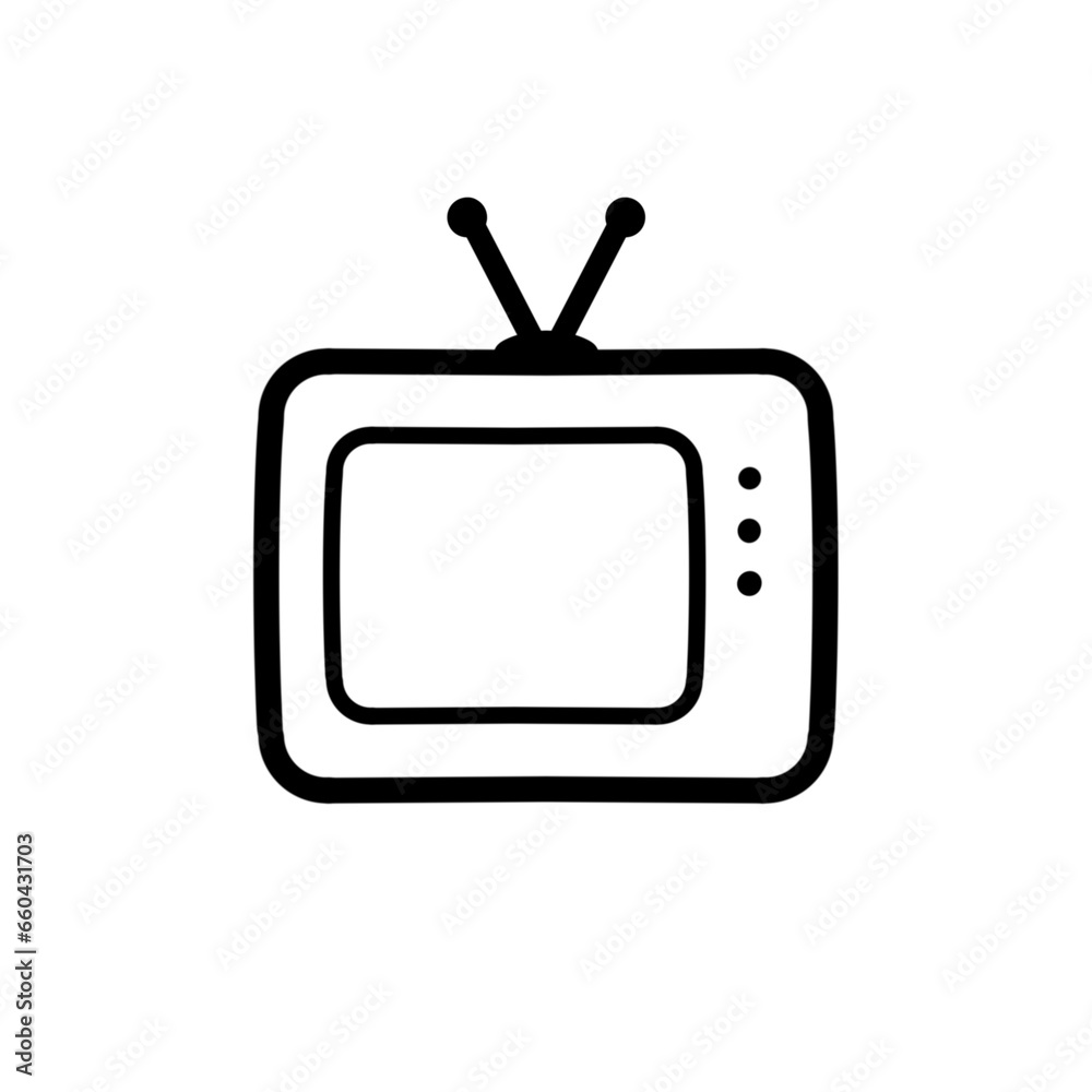 Television icon vector. Simple monitor sign Television icon vector. Simple monitor sign