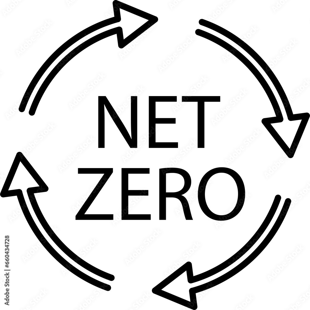 Icon with zero emission symbol concept. greenhouse gas carbon credit