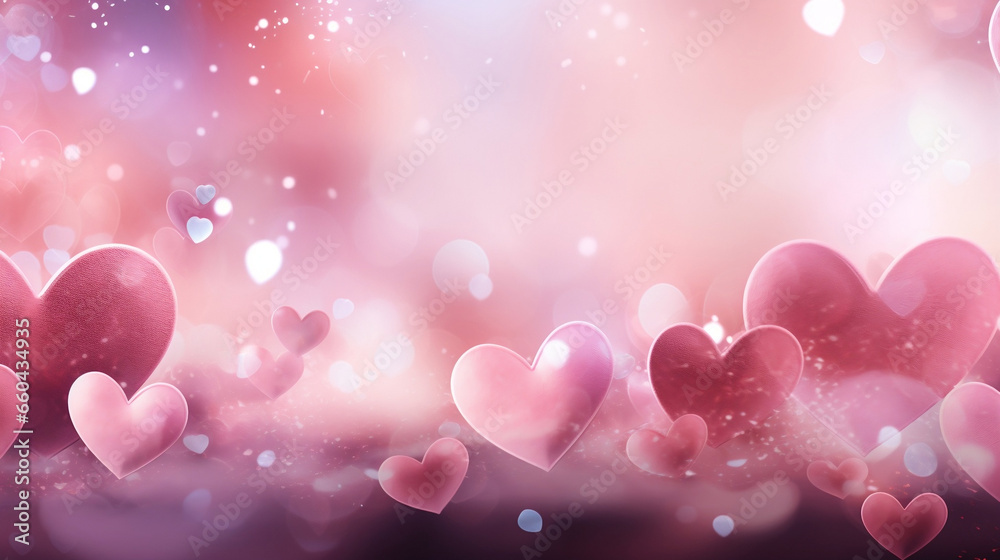 Hearts Aflutter, Romantic Abstract Background for Valentine's Day