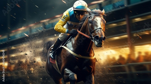 Experience the intensity of futuristic horse racing as driven competitors vie for victory.  © hamad