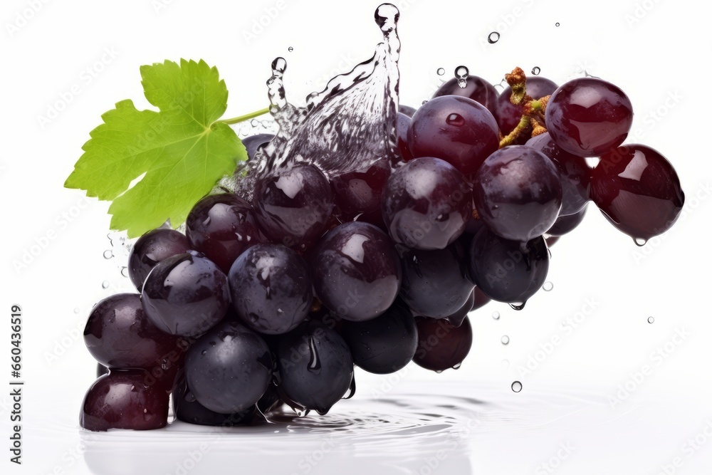 freshly harvested grapes with cool water generative ai