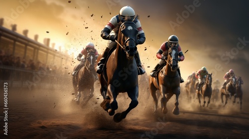 Experience the thrill of horse racing in a hyper-realistic virtual environment that will leave you in awe.  © hamad