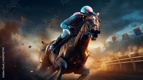 Experience the thrill of pixel-perfect horse racing in a futuristic world of unparalleled excitement.  © hamad