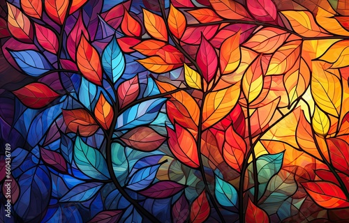 Image of autumn-colored leaves for downloading as a wallpaper  perfect for autumn and nature. Generative AI