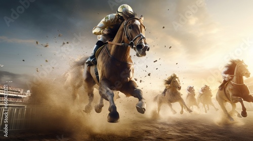 Feel the excitement build as engineered horses gallop towards the finish line in a race for glory. 