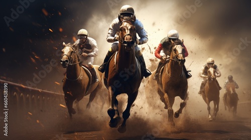 Immerse yourself in the captivating realm of horse racing, where champions emerge. 