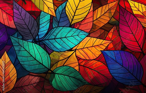 Wallpaper Mural Image of autumn-colored leaves for downloading as a wallpaper, perfect for autumn and nature. Generative AI Torontodigital.ca