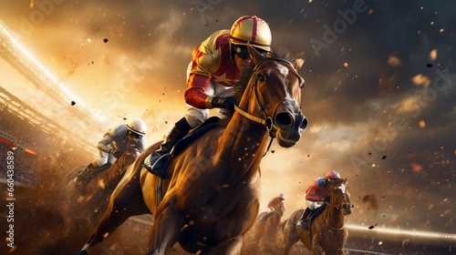 Immerse yourself in the mesmerizing world of horse racing, where champions are born. 