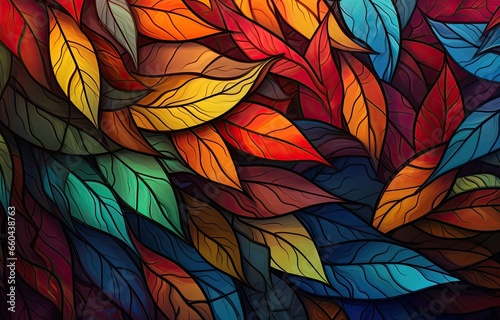 Image of autumn-colored leaves for downloading as a wallpaper, perfect for autumn and nature. Generative AI © Gelpi
