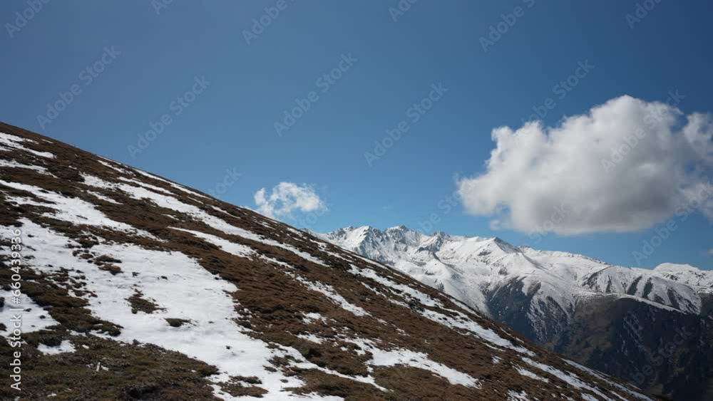 Mountains of Karakol , snowy peaks of Karakol ski resort Mountains of Karakol , snowy peaks of Karakol ski resort