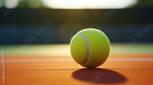 Tennis ball  on the court © Ara Hovhannisyan
