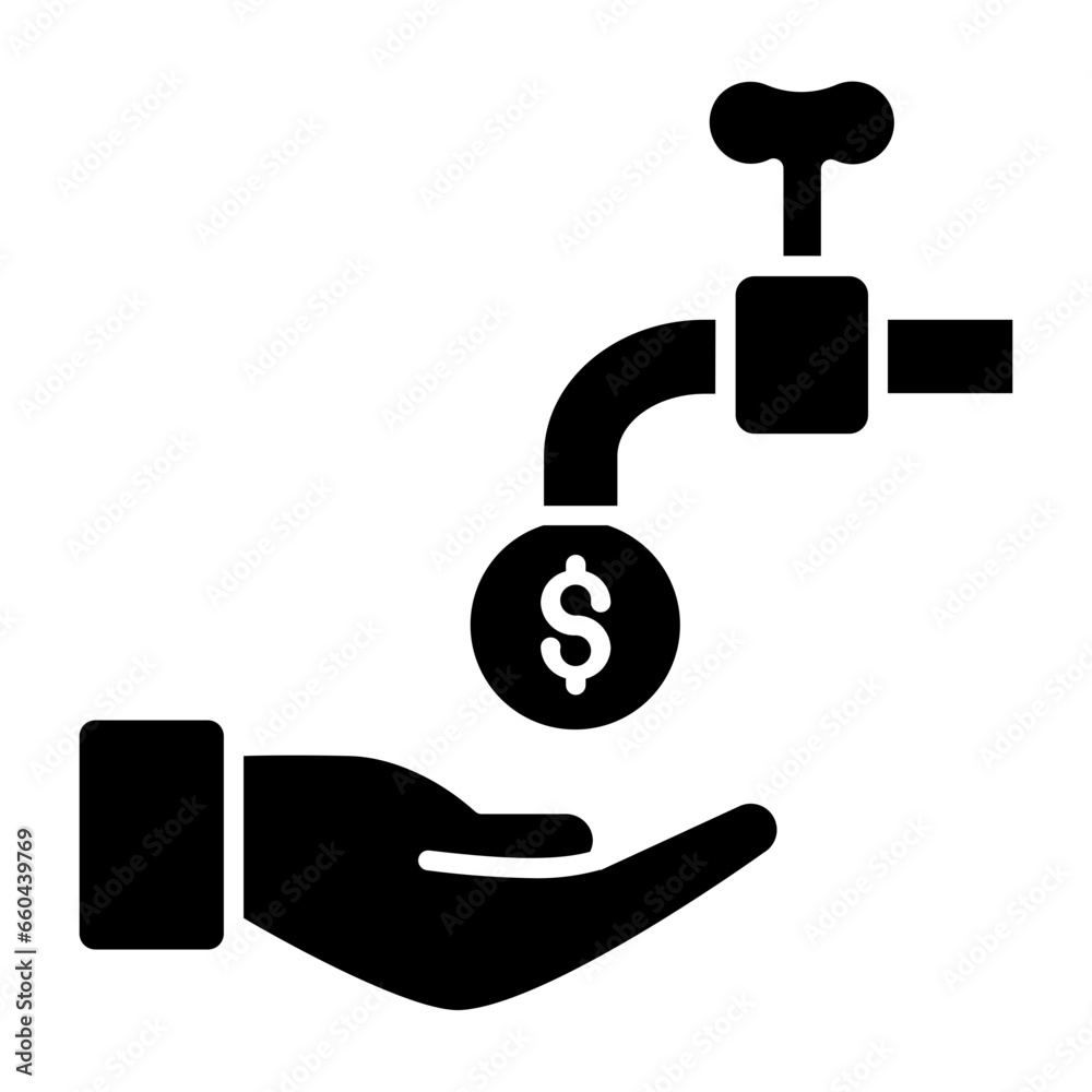 Money Flow Glyph Icon Money Flow Glyph Icon