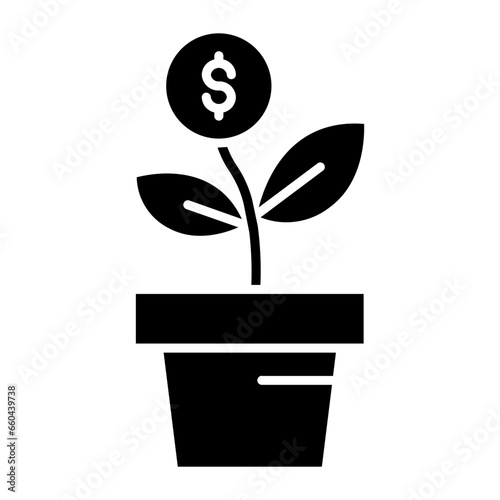 Dividend Income Glyph Icon