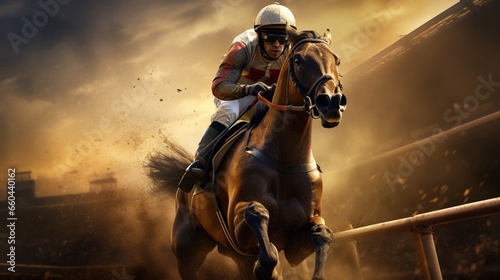 Watch as jockeys guide their crafted equine companions to victory with unparalleled skill.  © hamad