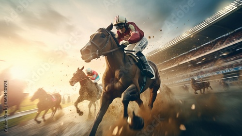 Witness the spectacle of high-speed horse racing like never before, brought to life through technology.  © hamad