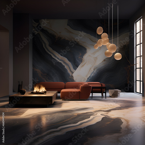 Interior design inspired by quartzo stone. photo