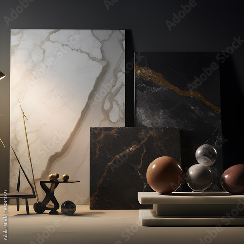 Interior design inspired by quartzo stone. photo