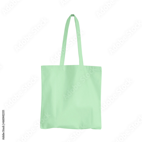Blank tote bag mockup for presentation design, prints, patterns. Mint canvas tote bag
