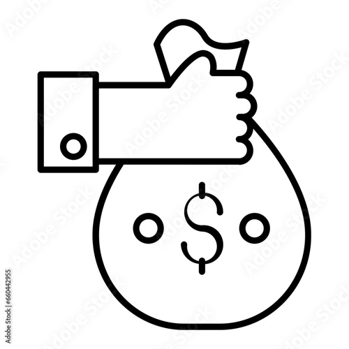 Self Employed Income Outline Icon