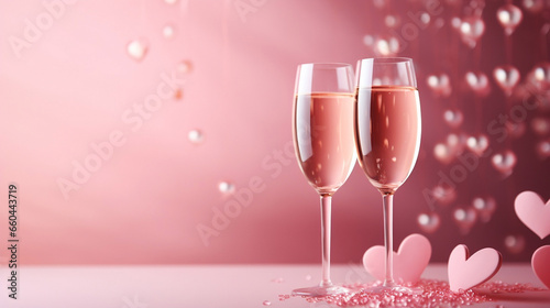 Celebrating Love with a Pink Champagne Toast on Valentine's Day