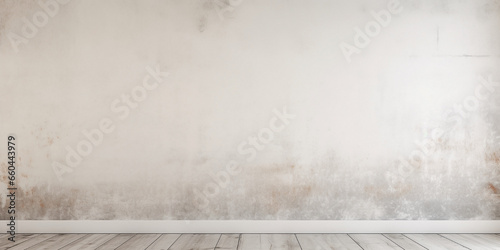 Grey and rough texture background with blank wallpaper. Worn wall and peeling paint.