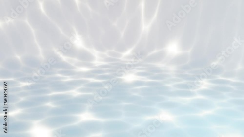 水面の光が透過した白い床。3dレンダリング