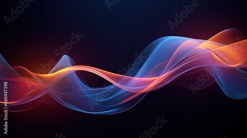 Abstraction colorful waves and lines on the black background, abstract concept